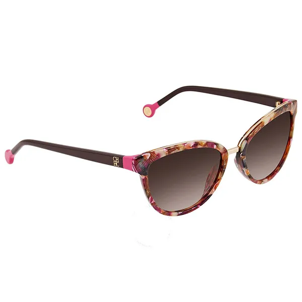 Kính Mát Carolina Herrera Borwn Cat Eye Ladies Sunglasses SHE688 01GT 54 Màu Đỏ Nâu - Kính mắt - Vua Hàng Hiệu