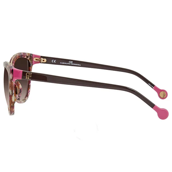 Kính Mát Carolina Herrera Borwn Cat Eye Ladies Sunglasses SHE688 01GT 54 Màu Đỏ Nâu - Kính mắt - Vua Hàng Hiệu