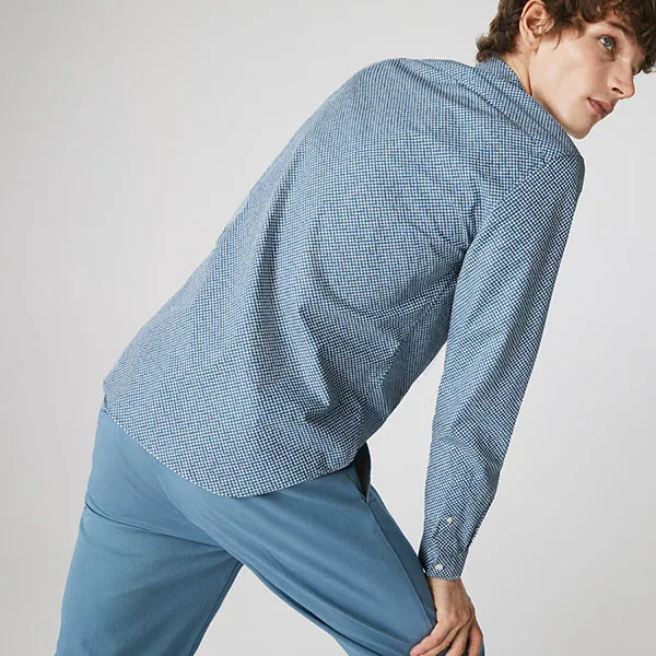 Áo Sơ Mi Lacoste Men's Slim Fit Tennis Ball Pattern Cotton Poplin Shirt CH2903 51 8KW Màu Xanh Blue Size S - Thời trang - Vua Hàng Hiệu