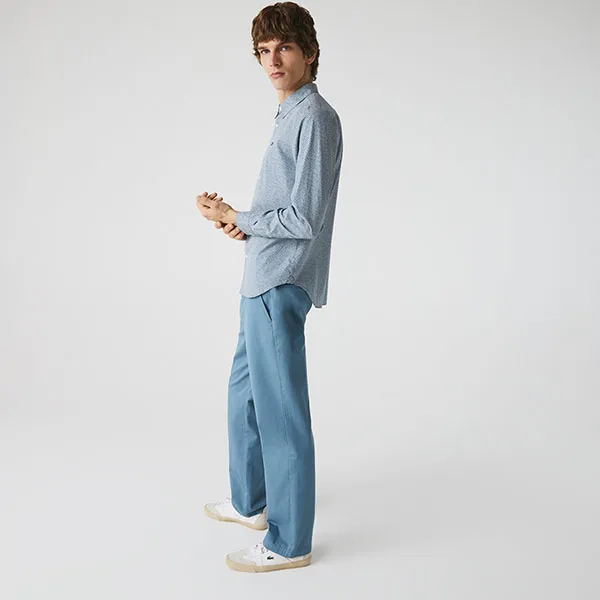 Áo Sơ Mi Lacoste Men's Slim Fit Tennis Ball Pattern Cotton Poplin Shirt CH2903 51 8KW Màu Xanh Blue Size S - Thời trang - Vua Hàng Hiệu