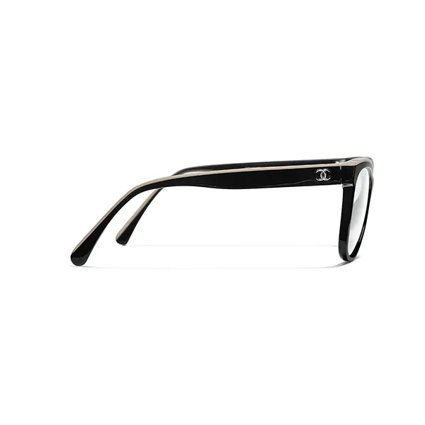 Kính Mắt Cận Chanel Eyeglasses Square CH3392 C534 Màu Đen Be - Kính mắt - Vua Hàng Hiệu