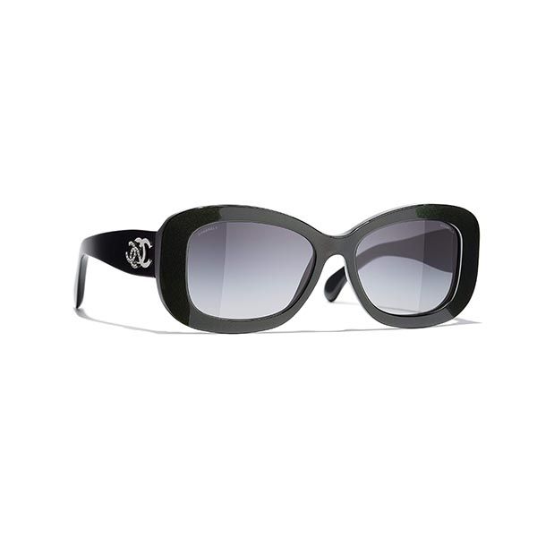 Kính Mát Chanel Sunglasses Rectangle CH5468B 1707S6 Màu Xanh Xám - 3