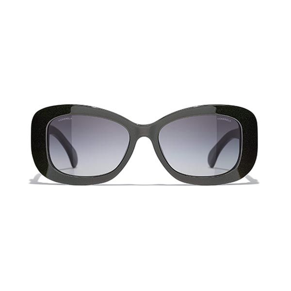 Kính Mát Chanel Sunglasses Rectangle CH5468B 1707S6 Màu Xanh Xám - 1