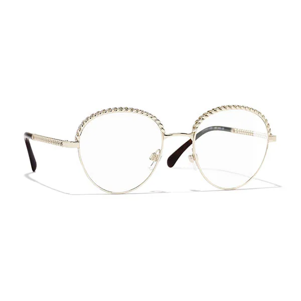 Kính Mắt Cận Chanel Eyeglasses Pantos CH2184 C395 Màu Vàng Nâu