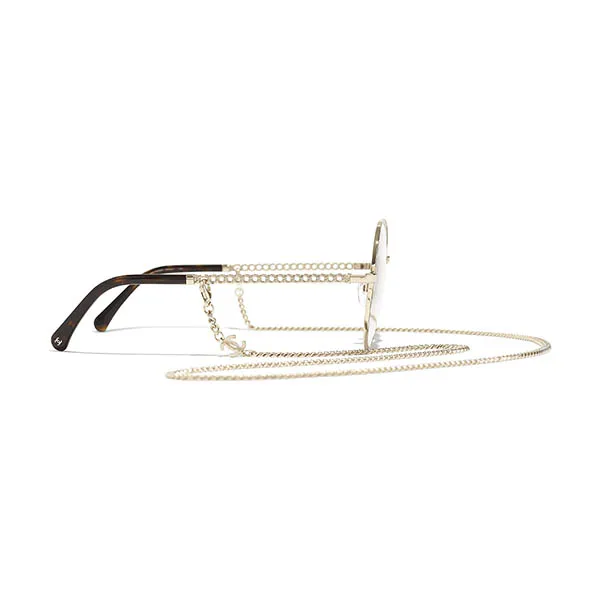 Kính Mắt Cận Chanel Eyeglasses Round CH2186 C395 Màu Vàng Nâu