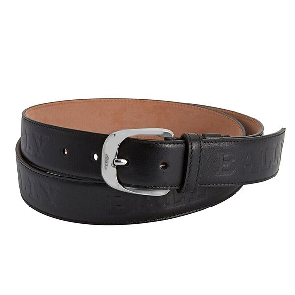 Thắt Lưng Bally Men's Baldon 35mm Black Embossed Leather Belt 6229085 Màu Đen Size 110 - 2