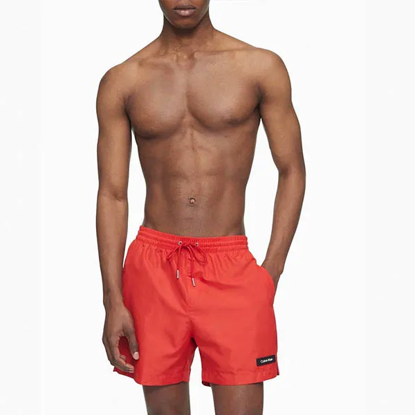 Quần Shorts Calvin Klein CK Core Logo Classic Drawstring Medium Swim Shorts Màu Đỏ Cam