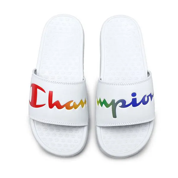 Dép Champion Super Split Script Slide CM100384W Màu Trắng Size 42.5