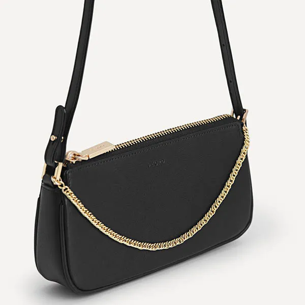 Túi Đeo Vai Pedro Leather Chain Detailed Shoulder Bag - Black 66500012 Màu Đen