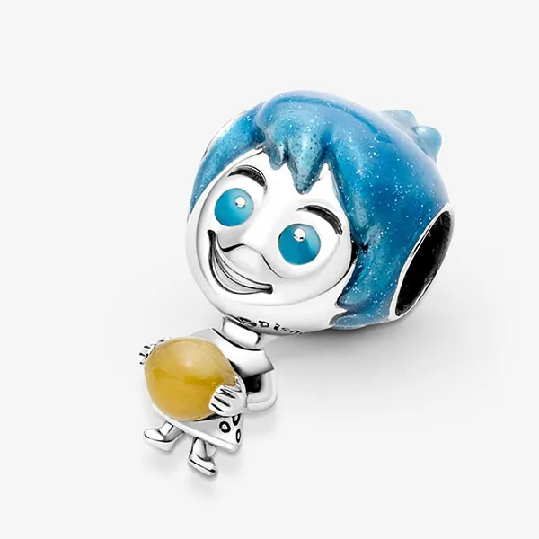 Hạt Vòng Charm Pandora Disney Pixar Joy Glow-In-The-Dark Memory Orb Charm 792028C01 Màu Xanh Blue