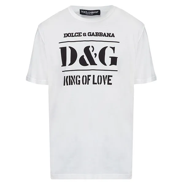 Áo Phông Dolce & Gabbana D&G King Of Love G8IA8T HH7LX Màu Trắng
