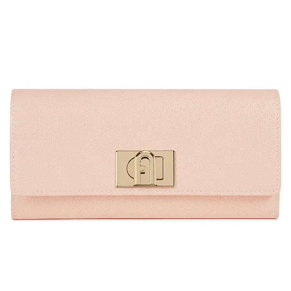 Ví Nữ Furla 1927 Continental Bi-fold Textured Leather Wallet - Candy Rose Màu Hồng Phấn
