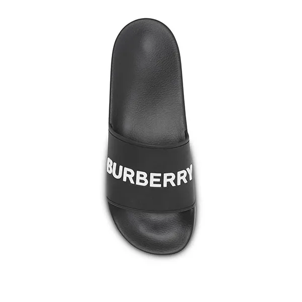Dép Burberry Men's Black Kingdom Motif Slides Màu Đen