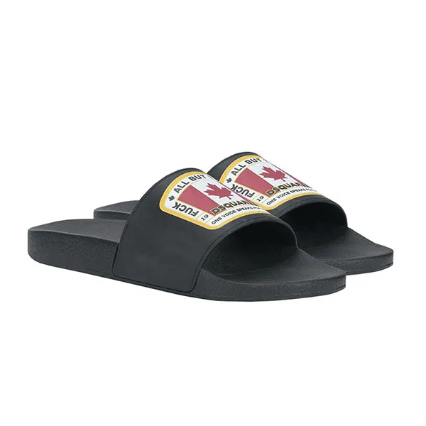 Dép Quai Ngang Dsquared2 Canadian Flag Slides Màu Đen - Dép - Vua Hàng Hiệu