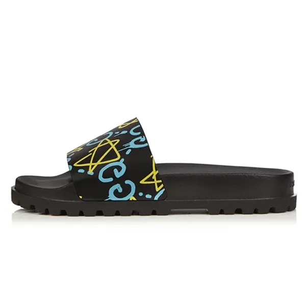 Dép Gucci Ghost Slide in Graffiti Black Màu Đen
