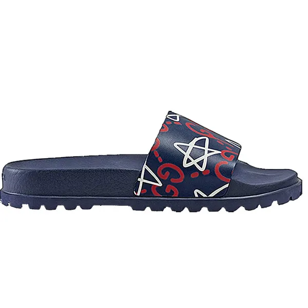 Dép Gucci Ghost Slide In Graffiti Màu Xanh Navy - Dép - Vua Hàng Hiệu