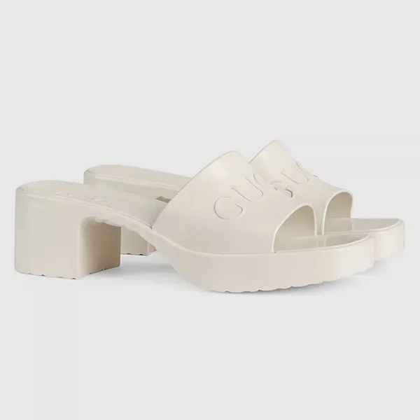 Dép Gucci Women's Rubber Slide Sandal Màu Trắng Size 37 - Dép - Vua Hàng Hiệu