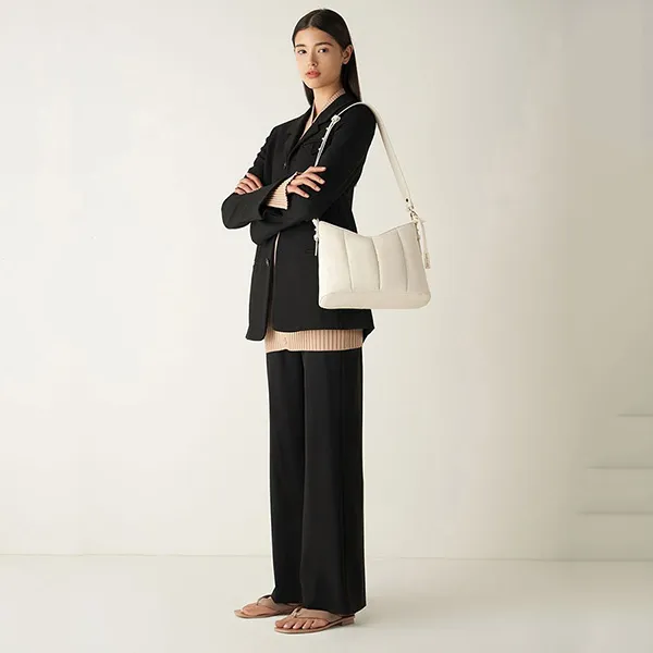 Dép Xỏ Ngón Nữ Charles & Keith CNK Puffy Strap CK1-70050137 Màu Nude