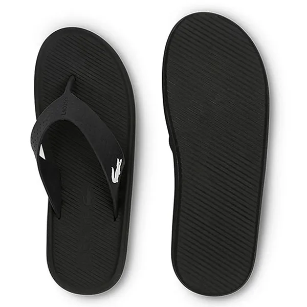 Dép Xỏ Ngón Lacoste Men's Croco Sandal 219 1 CMA Slippers Màu Đen Size 41