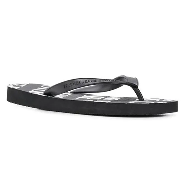 Dép Xỏ Ngón Versace Jeans Couture Logo Print Flip-Flops Màu Đen