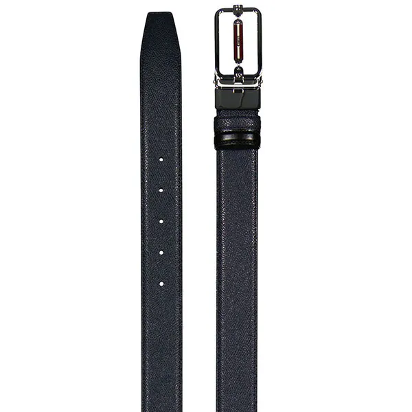 Thắt Lưng Bally Men's Steff Reversible Grained Leather Belt 6226699 Màu Xanh/Đen - Thắt lưng - Vua Hàng Hiệu
