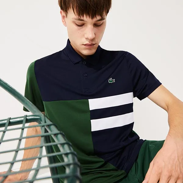 Áo Polo Lacoste Men's Sport Colourblock Breathable Piqué Tennis Polo Shirt DH2025 00 DE3 Màu Xanh Lá Size S