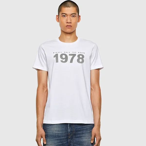 Áo Phông Diesel T-DIEGOS-N33 Man: T-Shirt With Rubberised Print Màu Trắng Size S