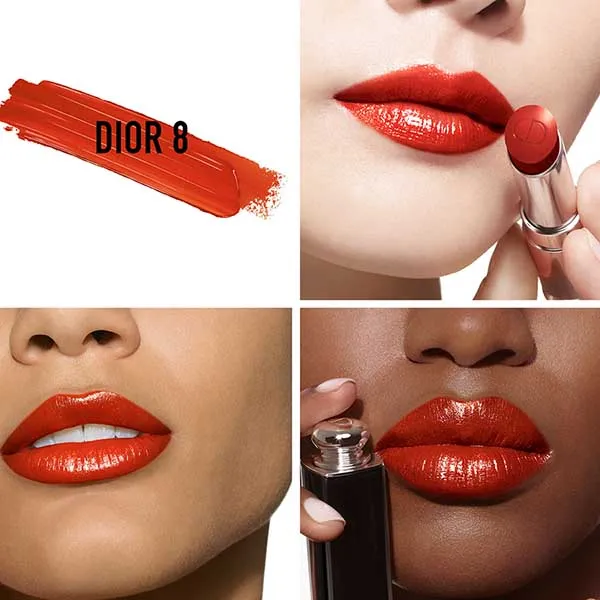 Son Dior Addict Hydrating Shine Lipstick Case Pink Cannage Dior 8 Màu Đỏ Gạch (New 2022)