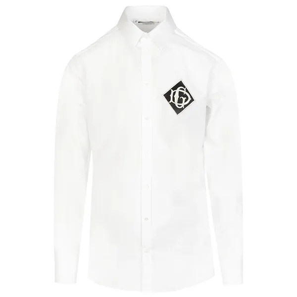 Áo Sơ Mi Nam Dolce & Gabbana D&G Diamond DG Logo Shirt G5EJ0Z GEL32 W0800 Màu Trắng