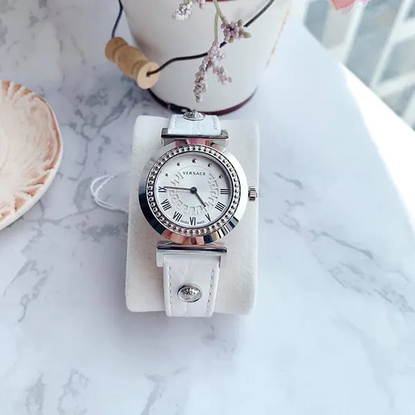 Đồng Hồ Nữ Versace P5Q99D001 S001 Vanity Swiss Croco 35mm Màu Trắng Bạc