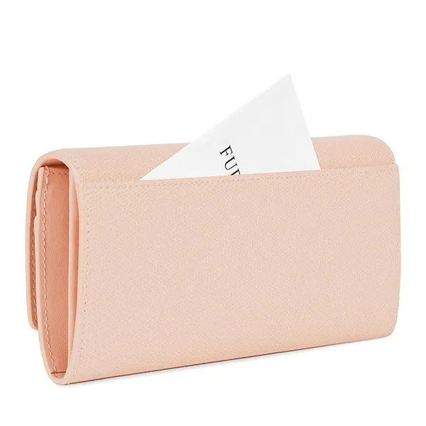 Ví Nữ Furla 1927 Continental Bi-fold Textured Leather Wallet - Candy Rose Màu Hồng Phấn
