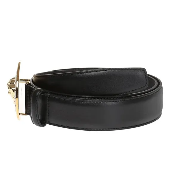 Thắt Lưng Nam Versace Black Leather Medusa Buckle Belt DCU4949 DVTP1 D41OH Màu Đen