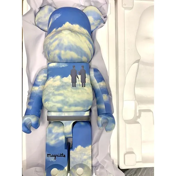 Đồ Chơi Mô Hình Bearbrick Rene Magritte 'The Castle Of the Pyrenees' Màu Xanh Trắng Size 1000% - Đồ chơi mô hình - Vua Hàng Hiệu