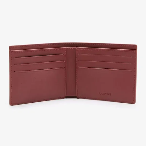 Ví Lacoste Men's Fitzgerald Branded Leather Foldable Wallet NH3715FW Màu Đỏ - Túi xách - Vua Hàng Hiệu