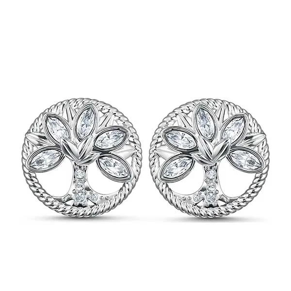 Khuyên Tai Swarovski Symbolic Tree of Life Stud Pierced Earrings 5540301 Màu Trắng - Trang sức - Vua Hàng Hiệu
