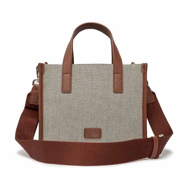 Túi Đeo Chéo Nữ MLB Basic Big Logo Canvas Small Tote Bag 3AORS062N-43BRD Màu Nâu - Túi xách - Vua Hàng Hiệu