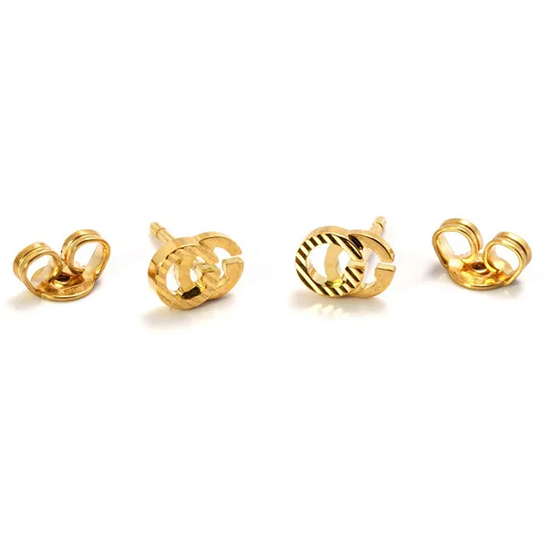 Khuyên Tai Gucci Running GG Diagonal Motif Earrings, 18 Karat Yellow Gold Màu Vàng