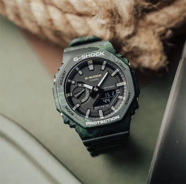 Đồng Hồ Nam Casio Analog-Digital G Shock GA2100FR-3A Màu Xanh Rêu