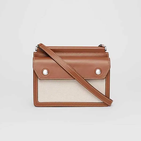 Túi Đeo Chéo Burberry Mini Horseferry Print Title Bag With Pocket Detail Màu Nâu - Túi xách - Vua Hàng Hiệu