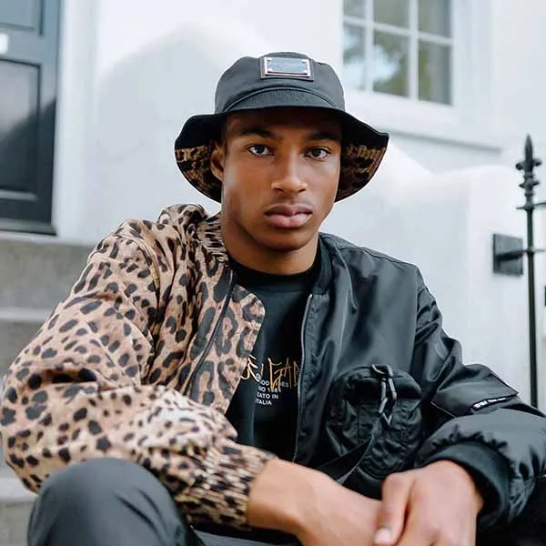Mũ Dolce & Gabbana D&G Leopard-Print Bucket Hat With Patch Embellishment Màu Đen Nâu Size 57 - Mũ nón - Vua Hàng Hiệu