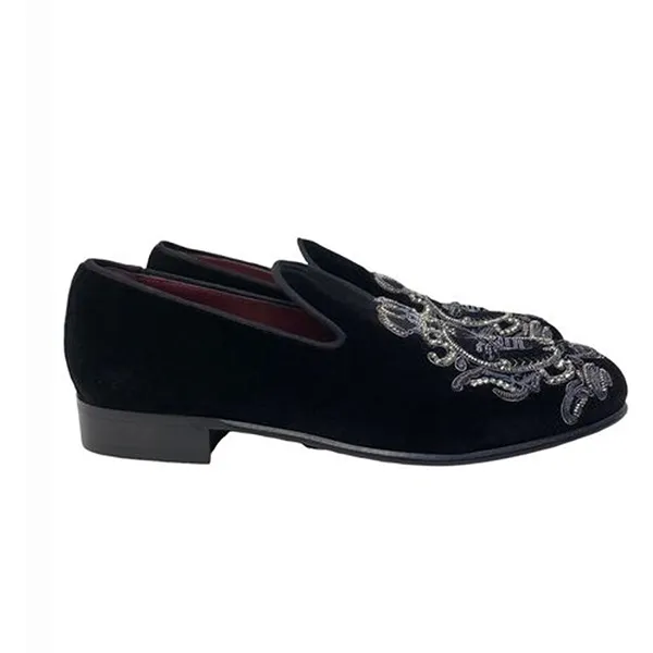 Giày Lười Dolce & Gabbana D&G Black Leather Bee Crown Loafers Màu Đen - Giày - Vua Hàng Hiệu