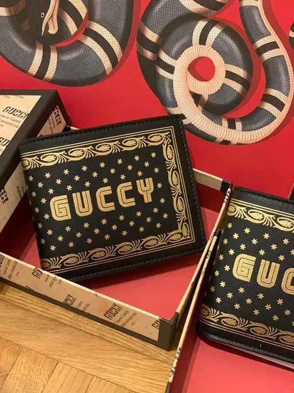 Ví Gucci Black Guccy Sega Logo Bifold Wallet Màu Đen - Túi xách - Vua Hàng Hiệu