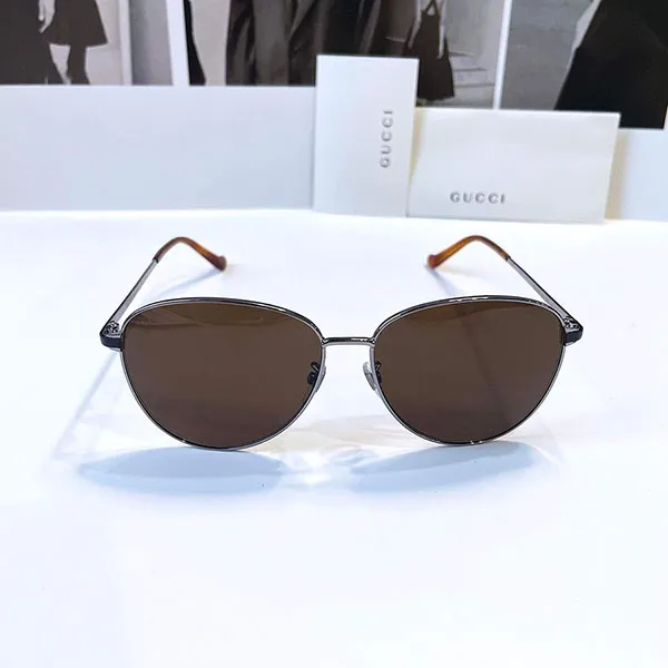 Kính Mát Gucci Brown Aviator Men's Sunglasses Màu Nâu - Kính mắt - Vua Hàng Hiệu