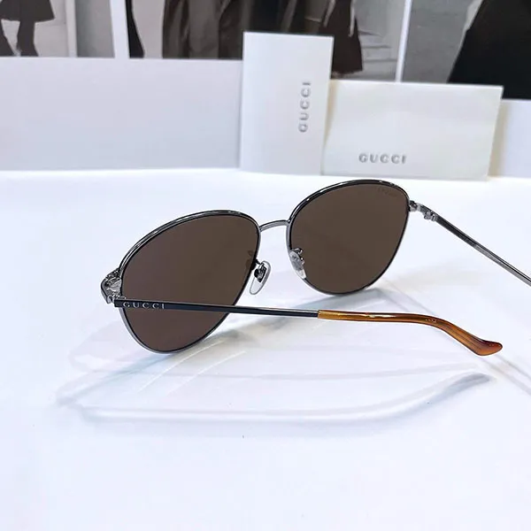 Kính Mát Gucci Brown Aviator Men's Sunglasses Màu Nâu - Kính mắt - Vua Hàng Hiệu
