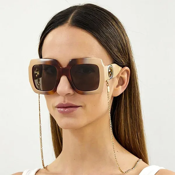 Kính Mát Gucci GG1022S-003 54-23 Màu Beige Xám
