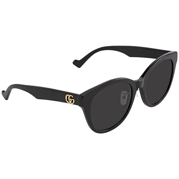 Kính Mát Gucci Grey Round Ladies Sunglasses GG1002SK 001 56 Màu Đen