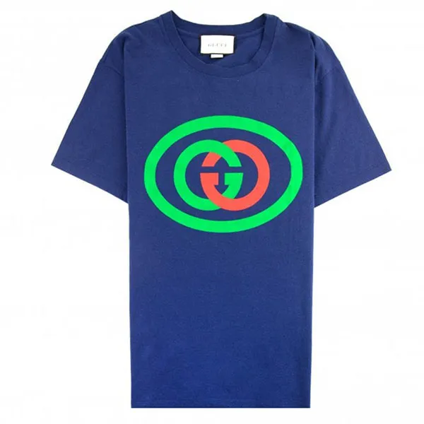 Áo Phông Unisex Gucci Oversized T-shirt With Interlocking G Dark Blue Màu Xanh Dương Size S - Thời trang - Vua Hàng Hiệu