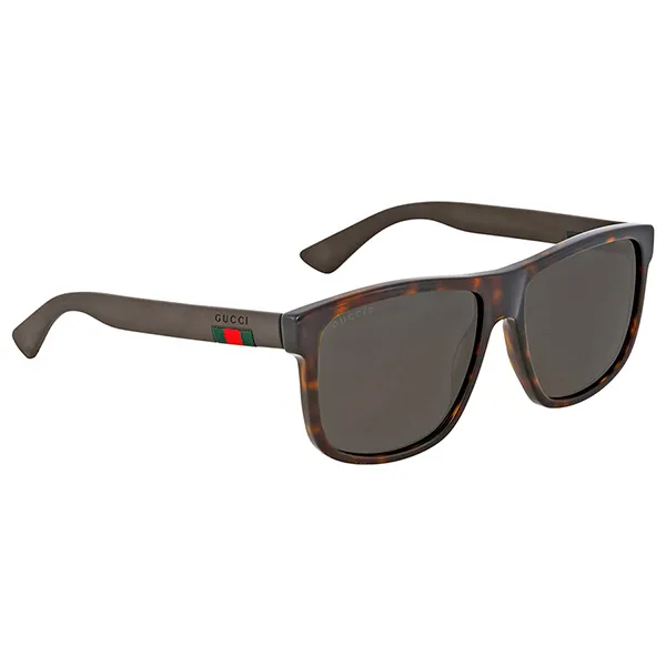 Kính Mát Gucci Polarized Grey Square Men's Sunglasses GG0010S 003 58 Màu Nâu