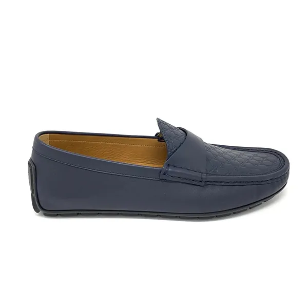 Giày Lười Nam Gucci Navy Guccissima Driving Loafers W/ Tags Màu Xanh Navy Size 42 - 3