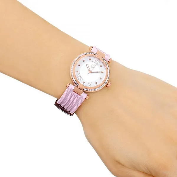 Đồng Hồ Nữ Guess Cable Chic Quartz Mother of Pearl Dial Ladies Watch Y18011L1 Màu Hồng - Đồng hồ - Vua Hàng Hiệu
